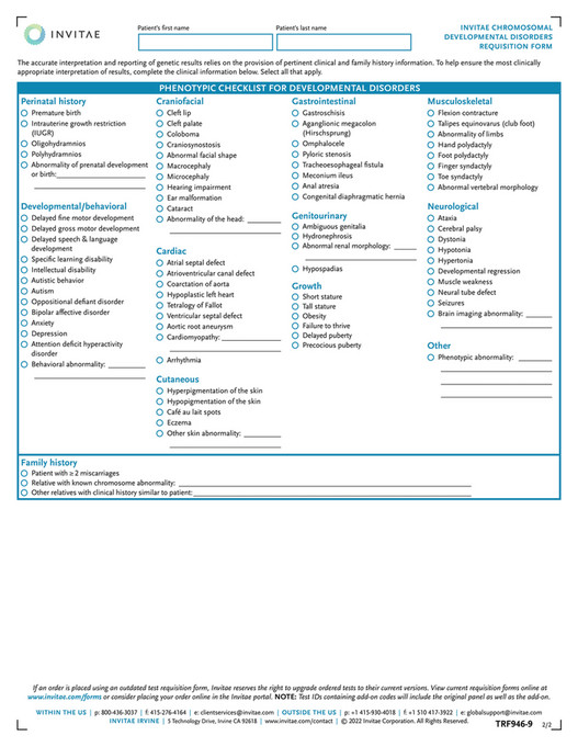 Invitae - TRF946_Invitae_Chromosomal_Developmental_Disorders ...