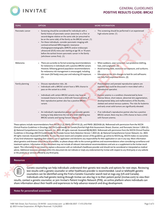 Invitae - SR272_Invitae_Sample_Report_BRCA2_Positive - Page 8