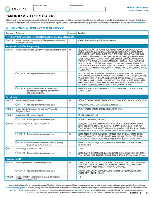 Invitae - TRF904_Invitae_Cardio_Requisition_Form - Page 3