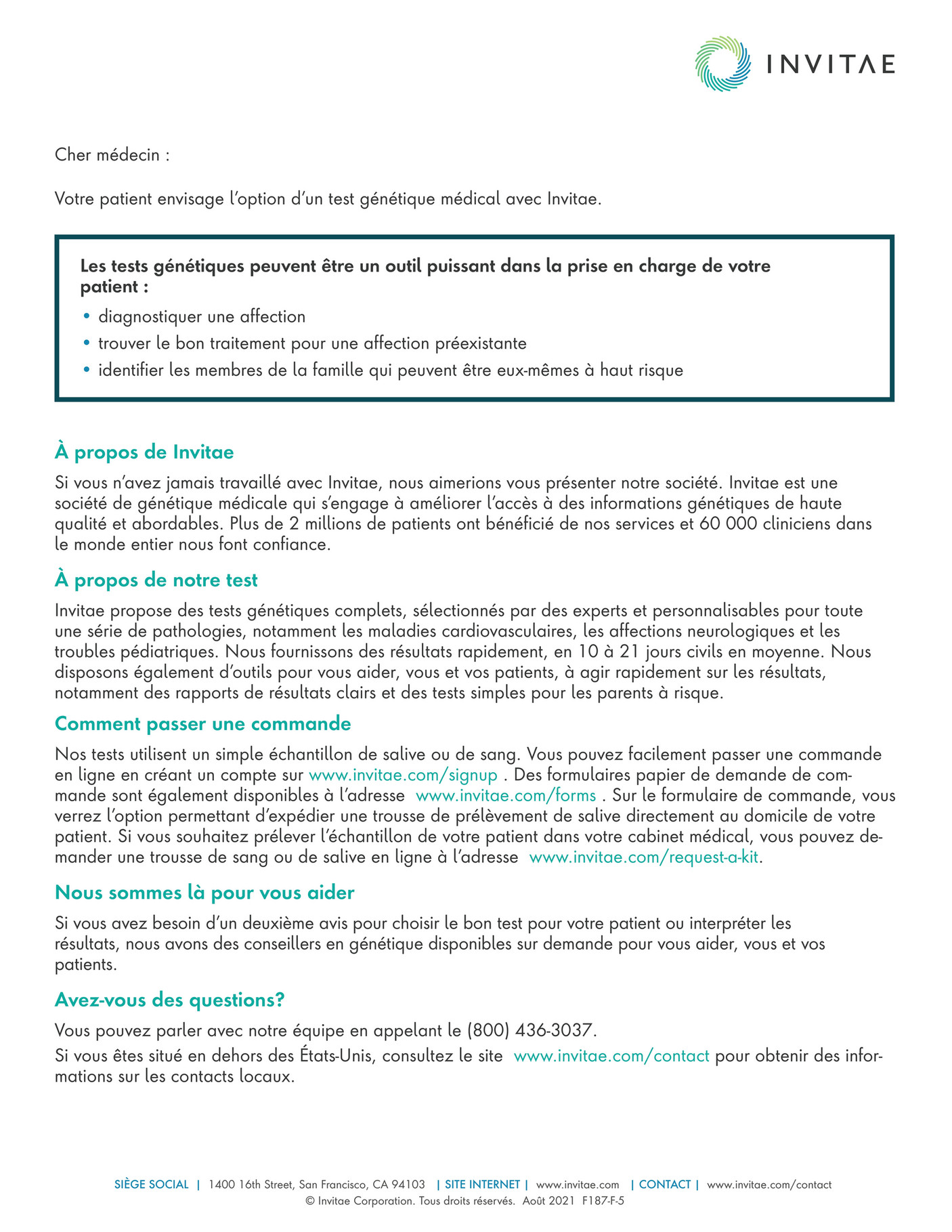 Invitae - F187-F_PatientLetter_How-to-talk-to-your-doctor - Page 1