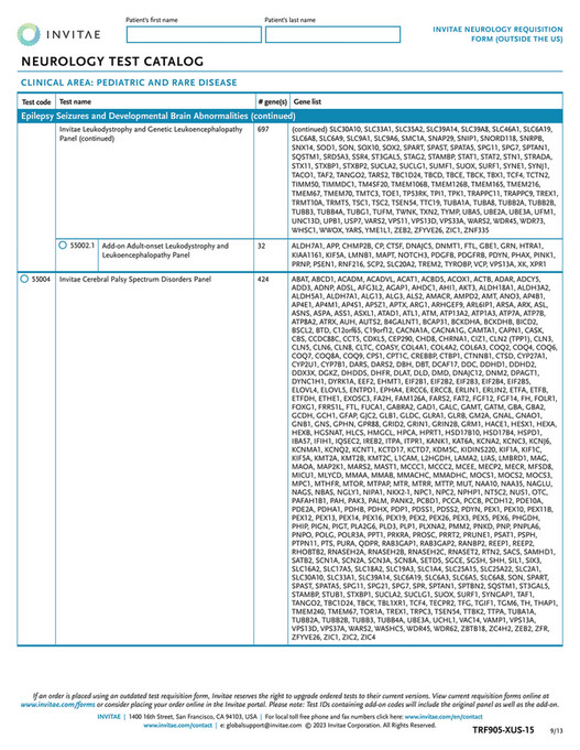 Invitae - TRF905-XUS_Invitae_Neuro_Requisition_Form - Page 9