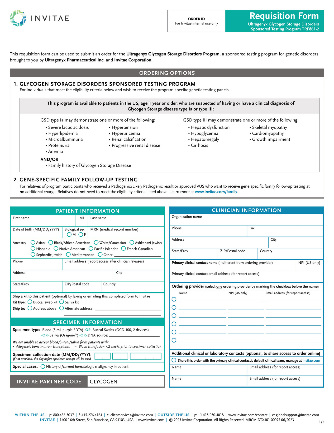 Invitae - TRF861 Ultragenyx Glycogen Storage Disorders Sponsored ...