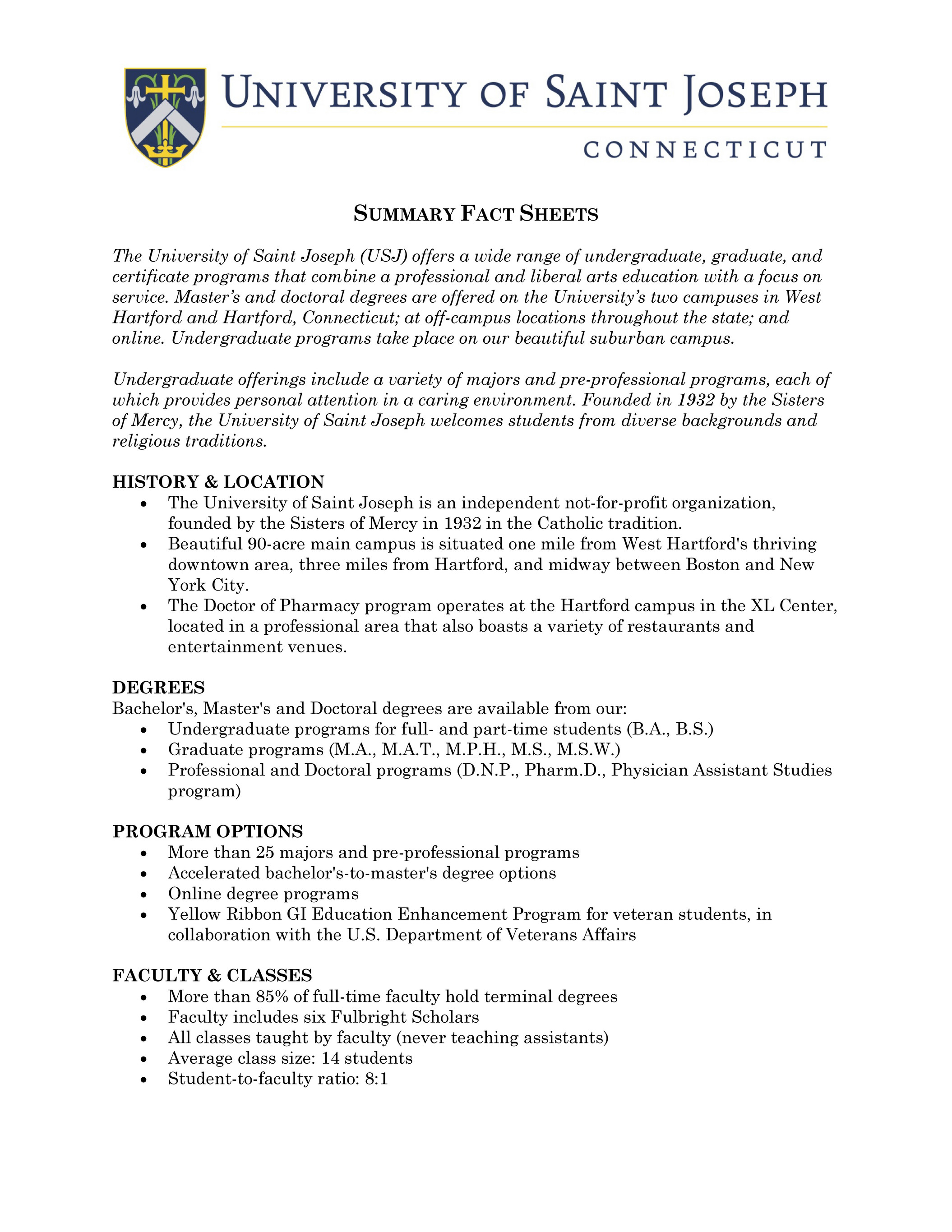 University Of Saint Joseph Usj Trustee Orientation Handbook Fy21 Page 1