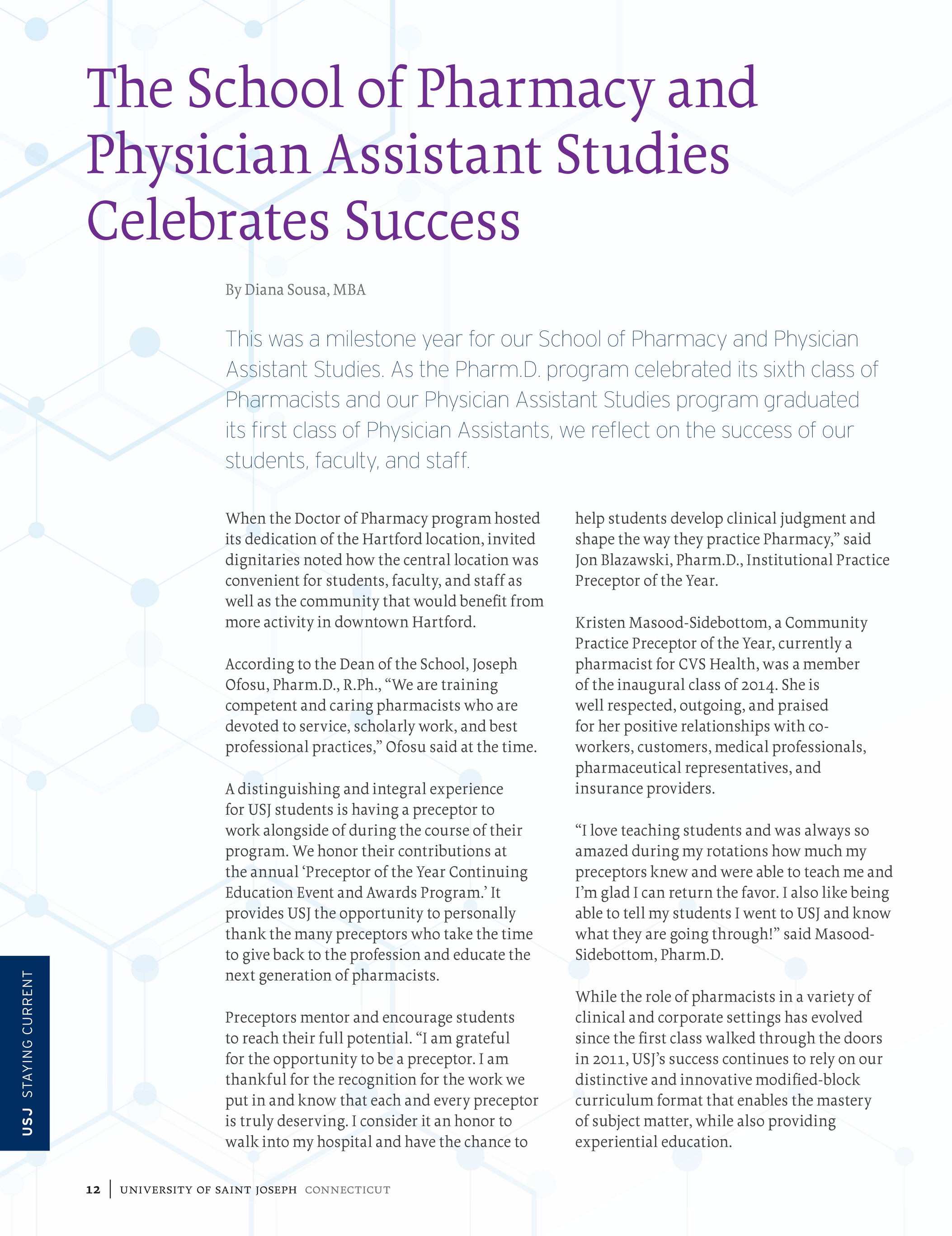 The Universtiy Of Saint Joseph Outlook Magazine Fall 19 Page 36