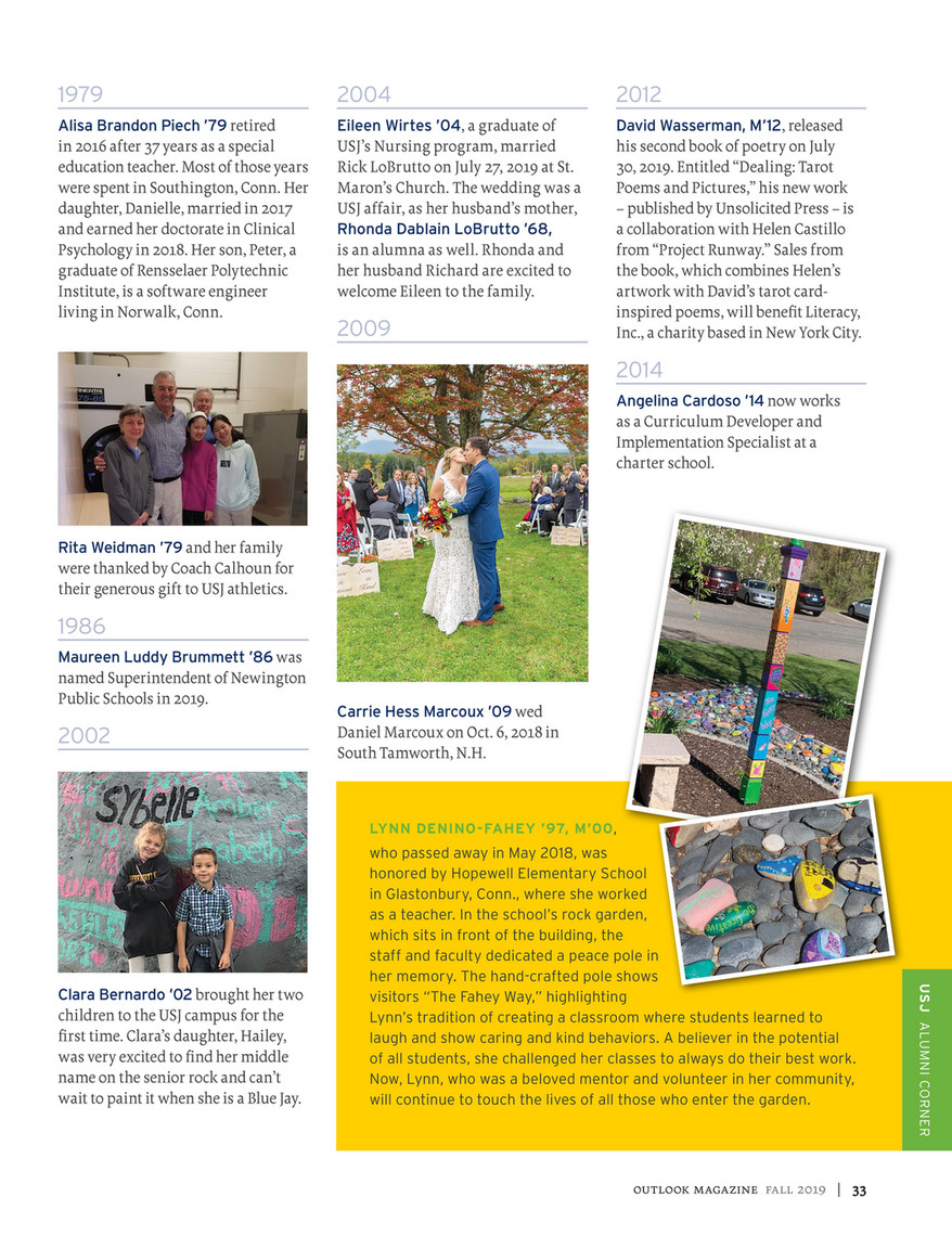 The Universtiy Of Saint Joseph Outlook Magazine Fall 19 Page 36