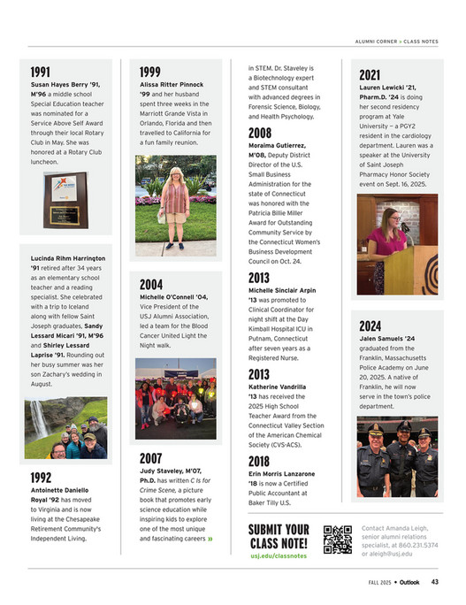 Outlook Alumni Magazine - Fall 2025 - Page 44-45