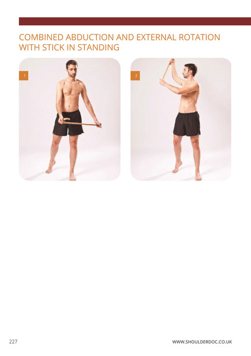 Shoulder Rotation With Stick Shoulderdoc - Shoulder Rehab Book - Page 242-243