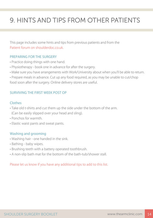 Shoulderdoc - Shoulder Surgery Book The Arm Clinic - Page 14-15