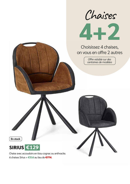 Chaises 4+2