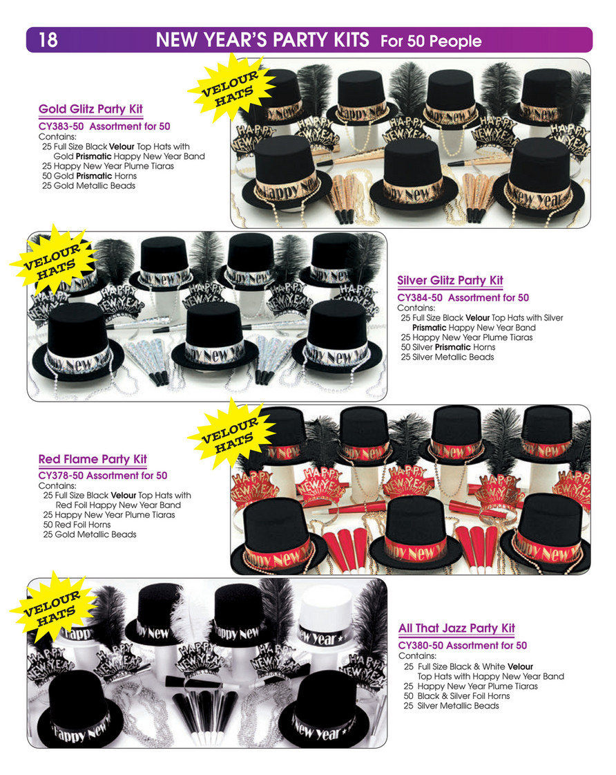Silver Glitz New Years Party Kit for 50 Guests