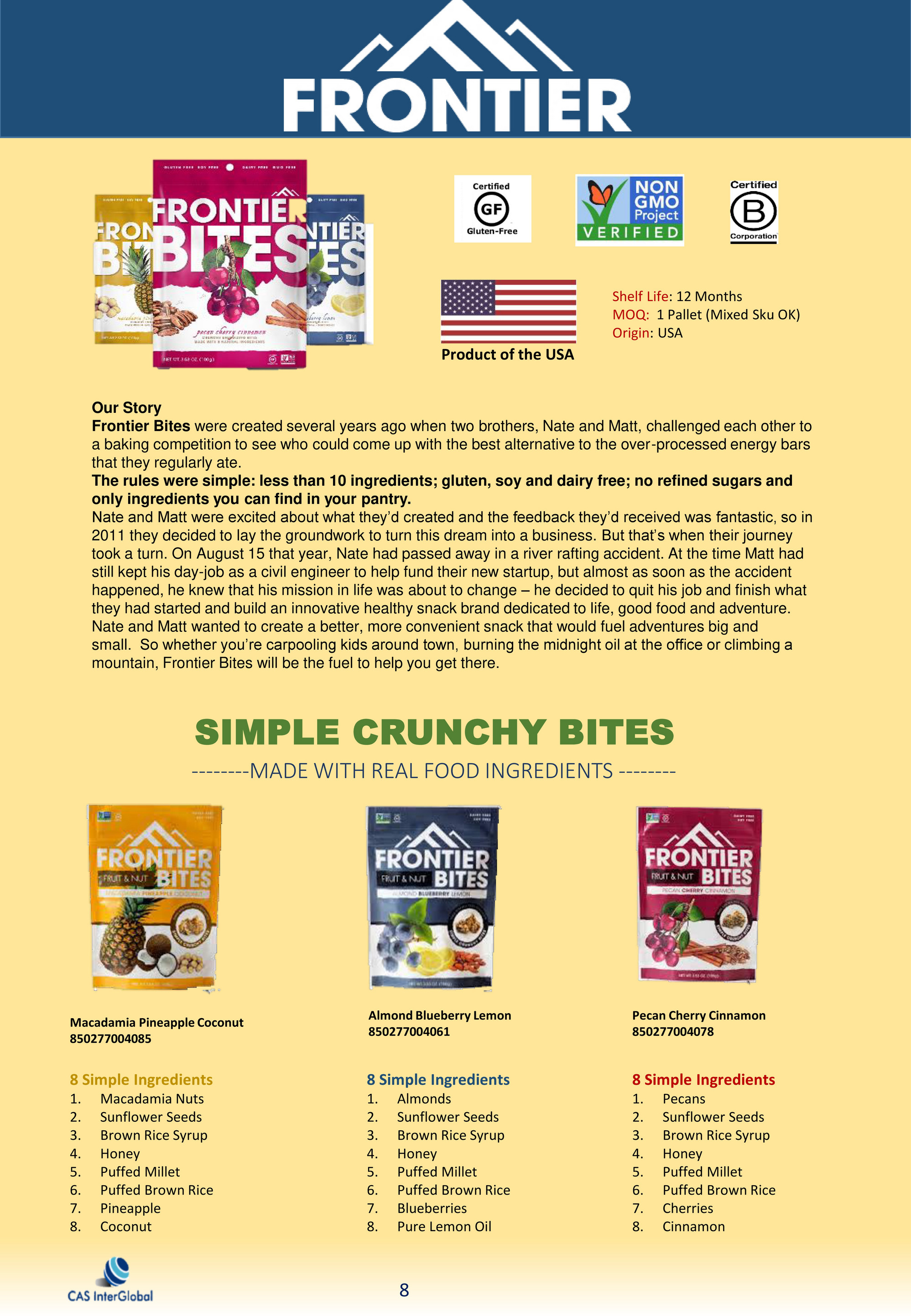 Frontier bites, crunchy energizing bites, almond Blueberry Lemon (850277004061)