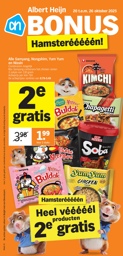 Alle Samyang, Nongshim, Yum Yum en Nissin