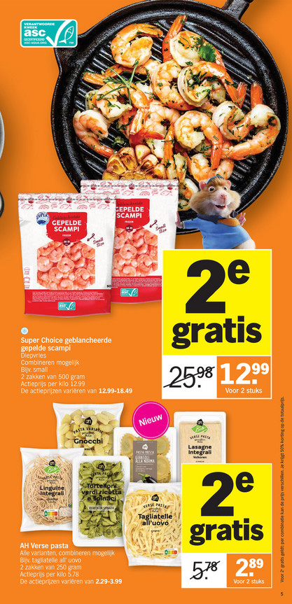 Super Choice geblancheerde gepelde scampi