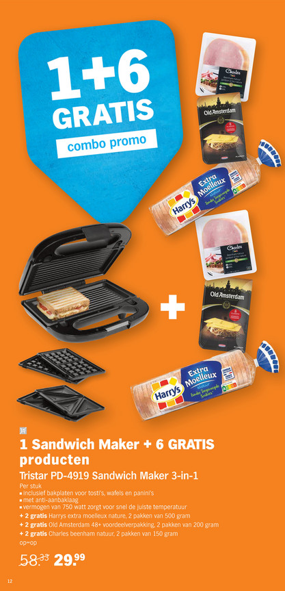 1 Sandwich Maker + 6 GRATIS producten