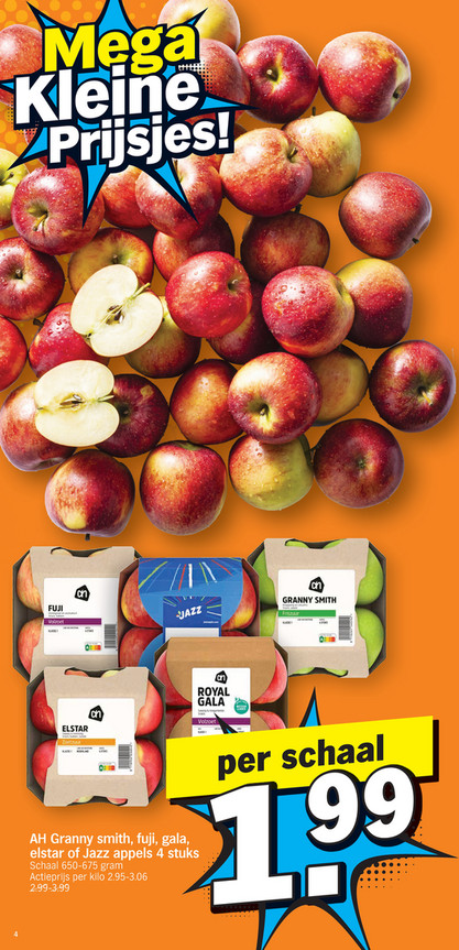 AH Granny smith, fuji, gala, elstar of Jazz appels 4 stuks
