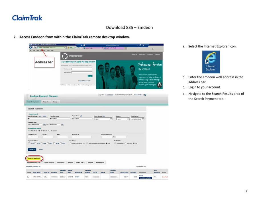 ClaimTrak - Download 835 - Emdeon - Page 2 - Created with Publitas.com