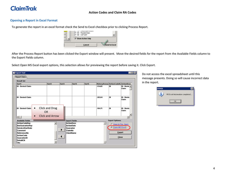 ClaimTrak - Action Codes and Claim RA Codes - Page 4 - Created with ...