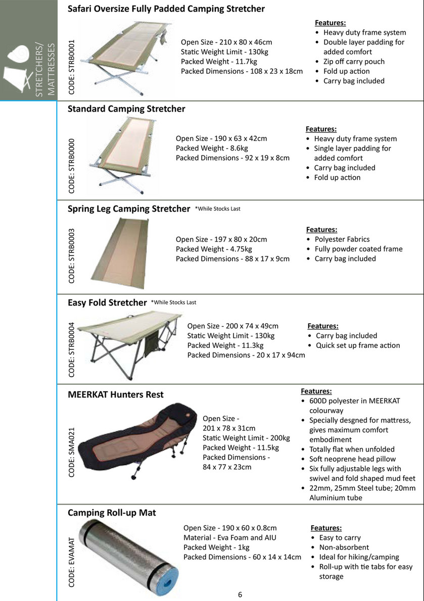 bushtec spring leg camping stretcher