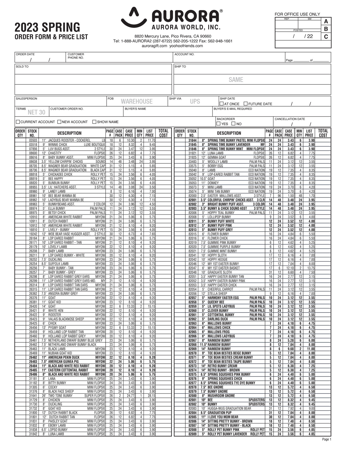 Ingram Sales - SPR23 US PRICE SHEET - Page 1