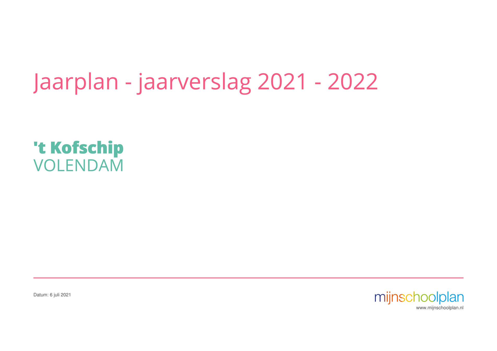 SKO Volendam - Jaarplan-2021-2022-Kofschip - Page 1