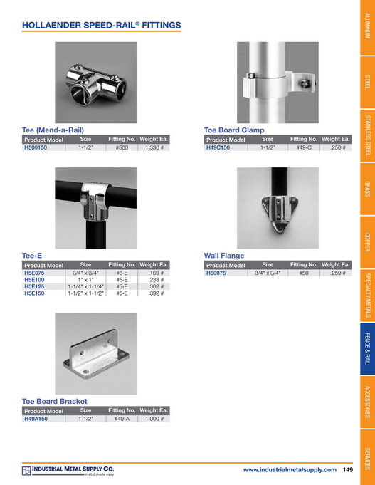 Speed Rail Fittings Printed Catalog