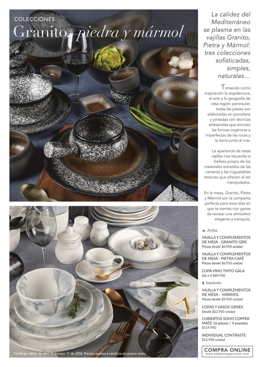 Distribuidora Matec SAS REVISTA TENDENCIAS EN VAJILLAS 2020 AMBIENTE GOURMET VENTAS Page 4 5