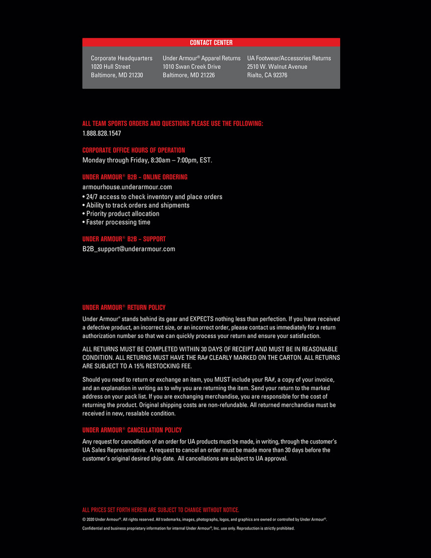 under armour returns page