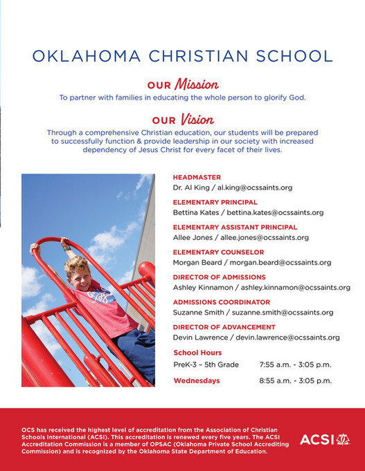 Oklahoma Christian School OCS ES Brochure Page 23