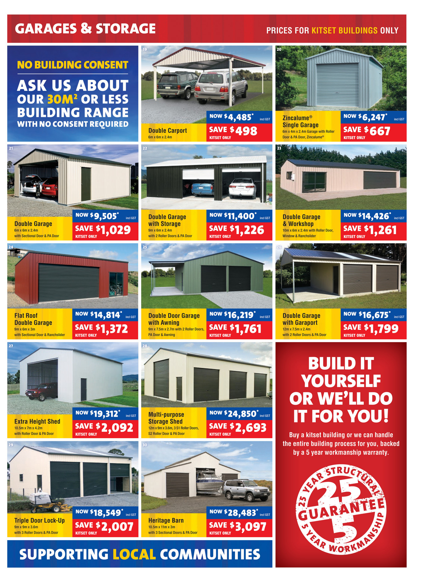 kitset garages prices