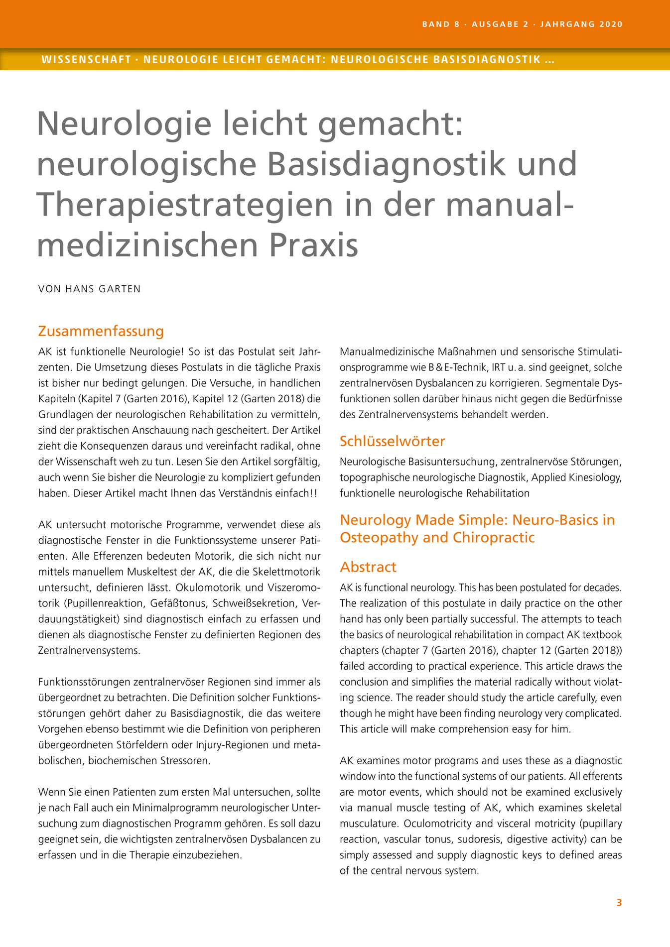 AsiaPacific Chiropractic Journal Garten Neurology Page 2