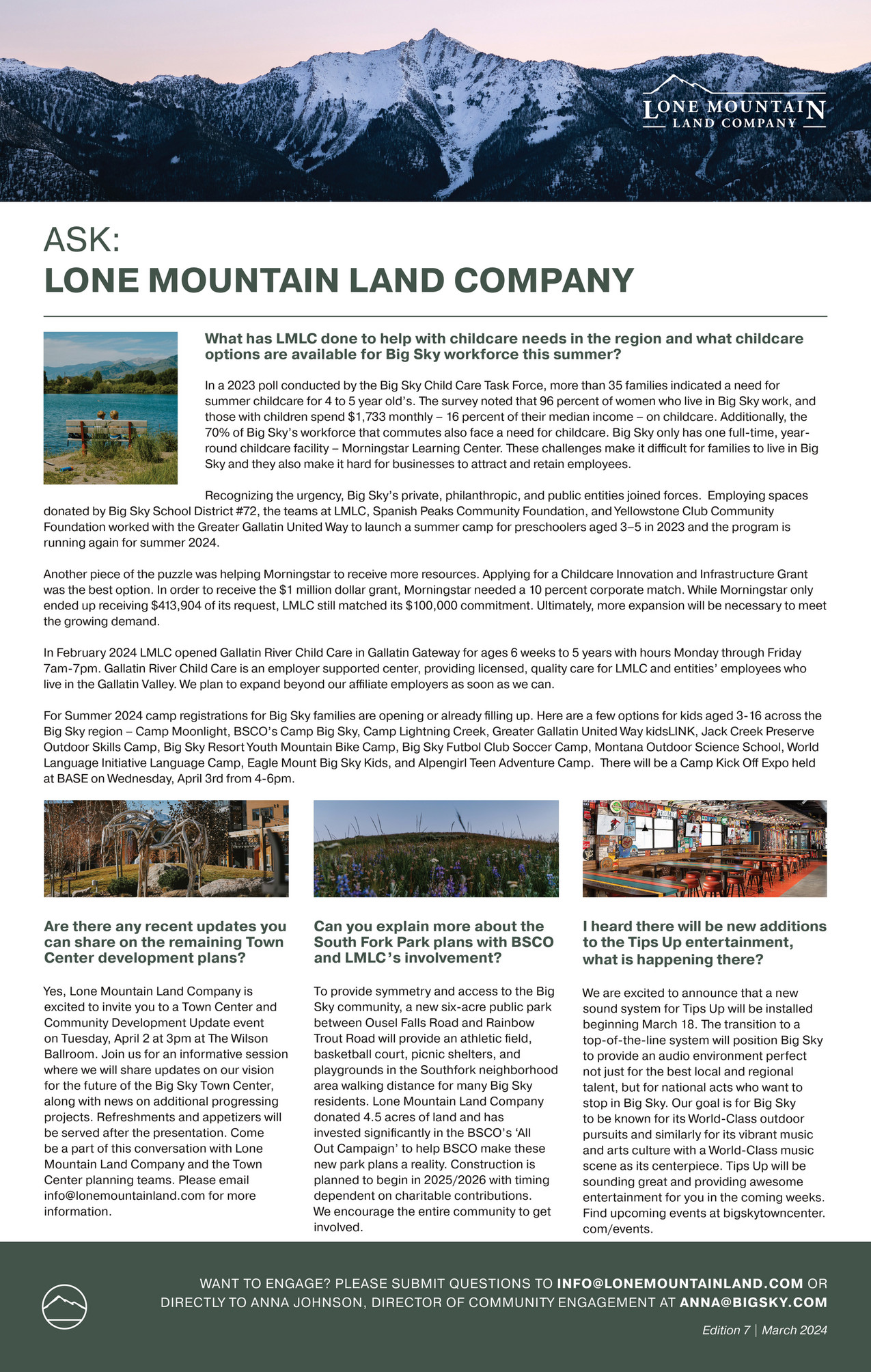 The Big Sky Real Estate Co. "Ask LMLC" Page 1