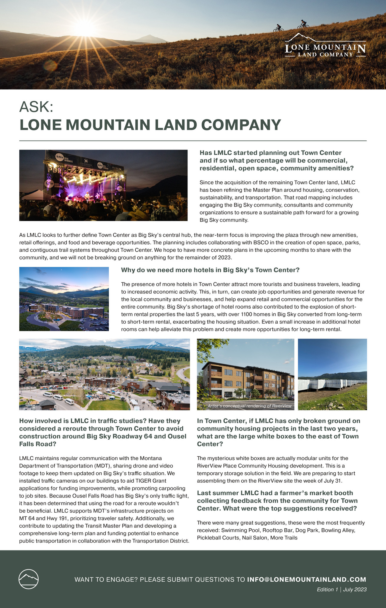 The Big Sky Real Estate Co. "Ask LMLC" July 2023 Page 3
