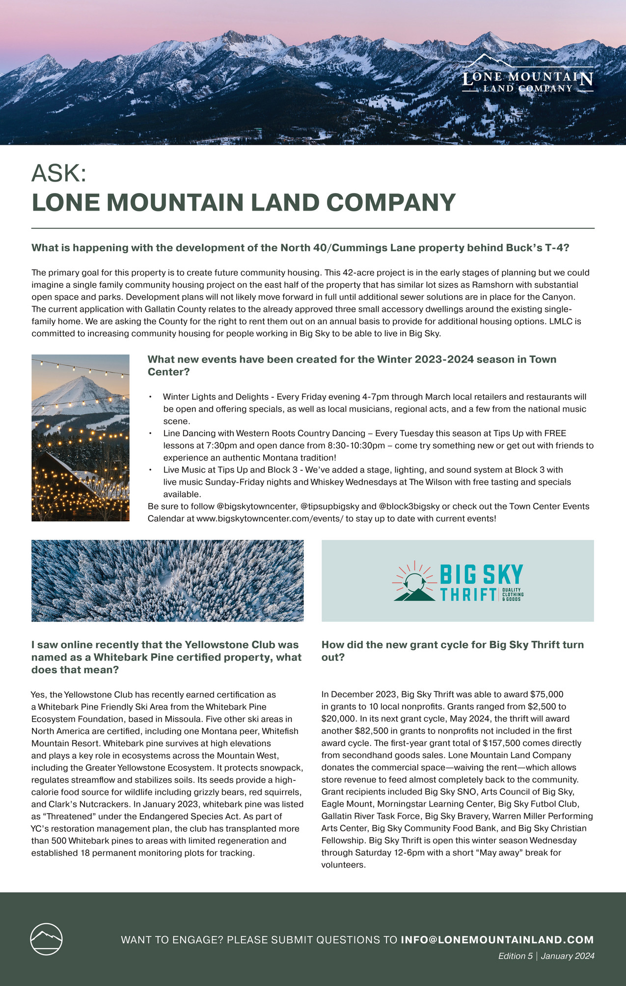 The Big Sky Real Estate Co. "Ask LMLC" July 2023 Page 1