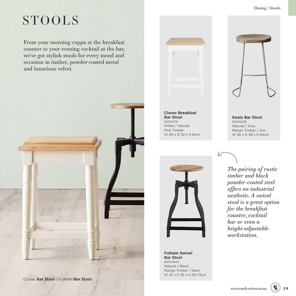 Early settler best sale breakfast bar stools