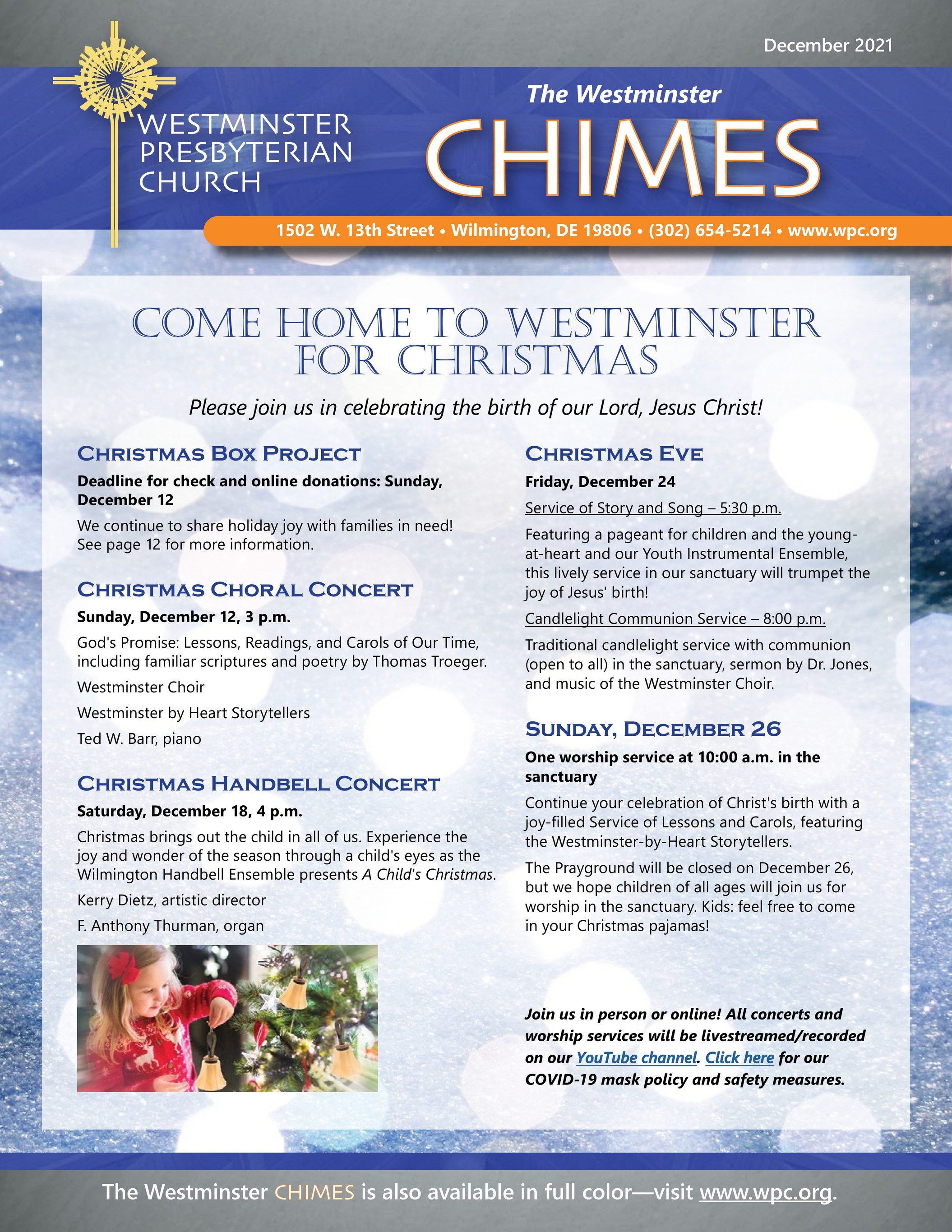 Westminster Presbyterian Church The Westminster Chimes December 21 Page 1 Created With Publitas Com