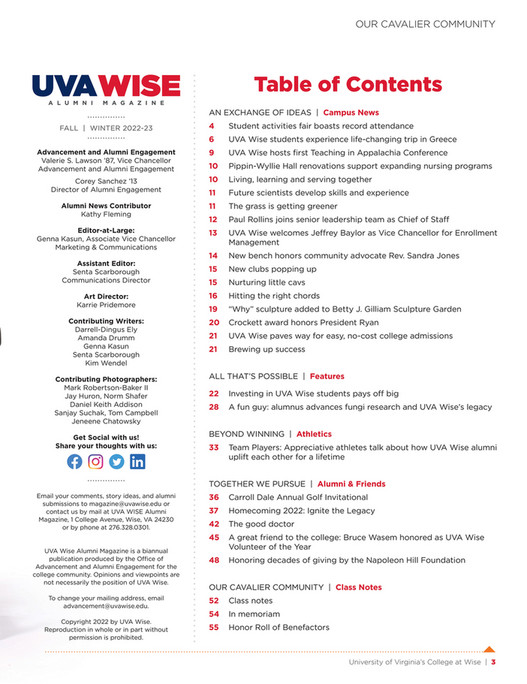 University of Virginia's College at Wise UVA Wise Magazine Fall