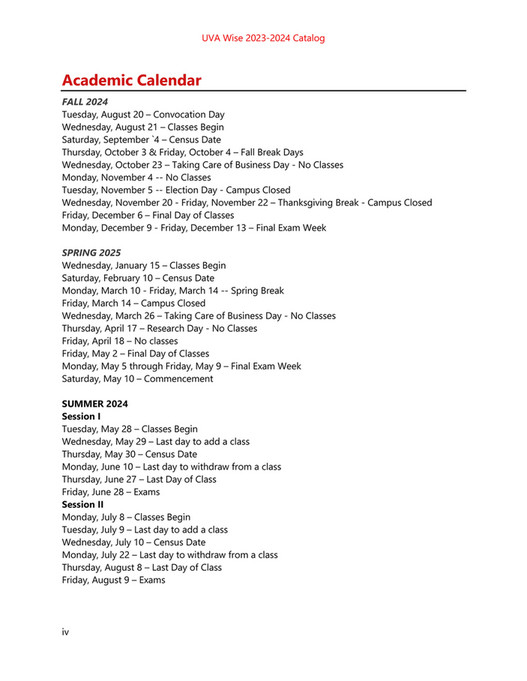 University of Virginia's College at Wise Graduate Catalog 20242025