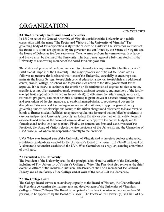 Virginia Rector University of Virginia's College at Wise - Staff Handbook - Page 14-15