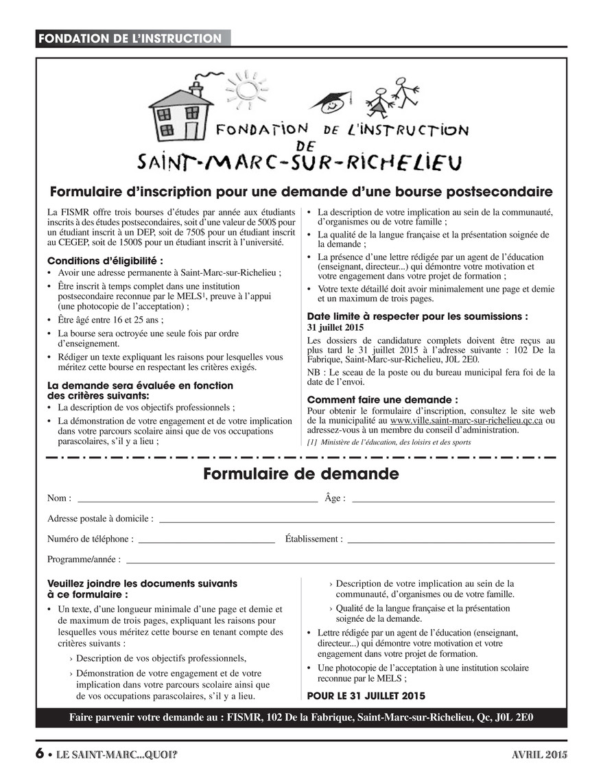 Municipalite De Saint Marc Saint Marc Quoi Avril 2015
