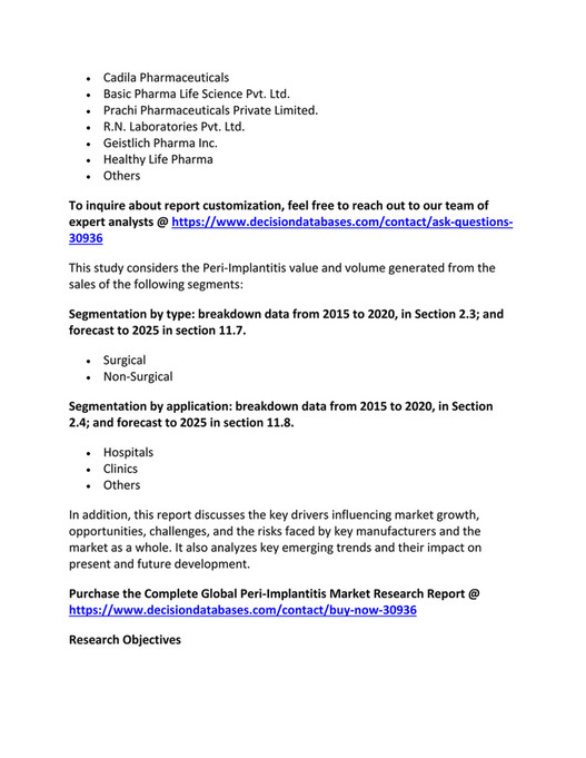 Peri Implantitis Market Size Share Growth And Forecast Research Report 25 Page 1