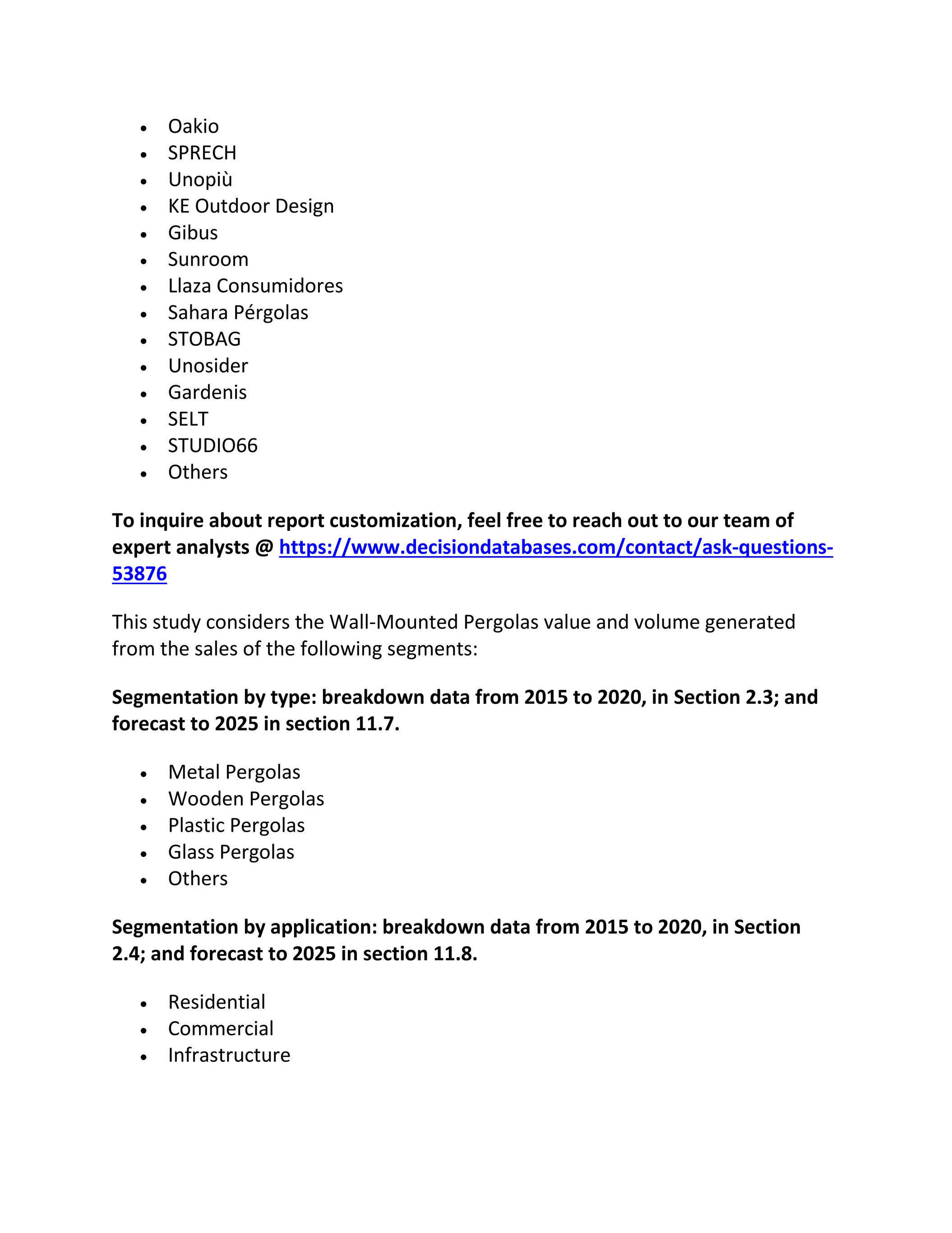 ke outdoor design on Wall Mounted Pergolas Market To 2025 Research Report Decisiondatabases Page 2 3