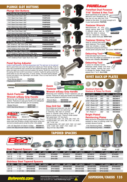 Behrent's Performance Warehouse Master Parts Catalog 2024 - Page 132-133