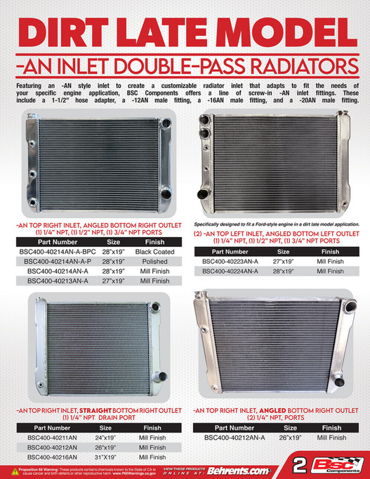 Bottom Inlet Radiators 2022 BSC Radiator and Oil Cooler Catalog - Page 1