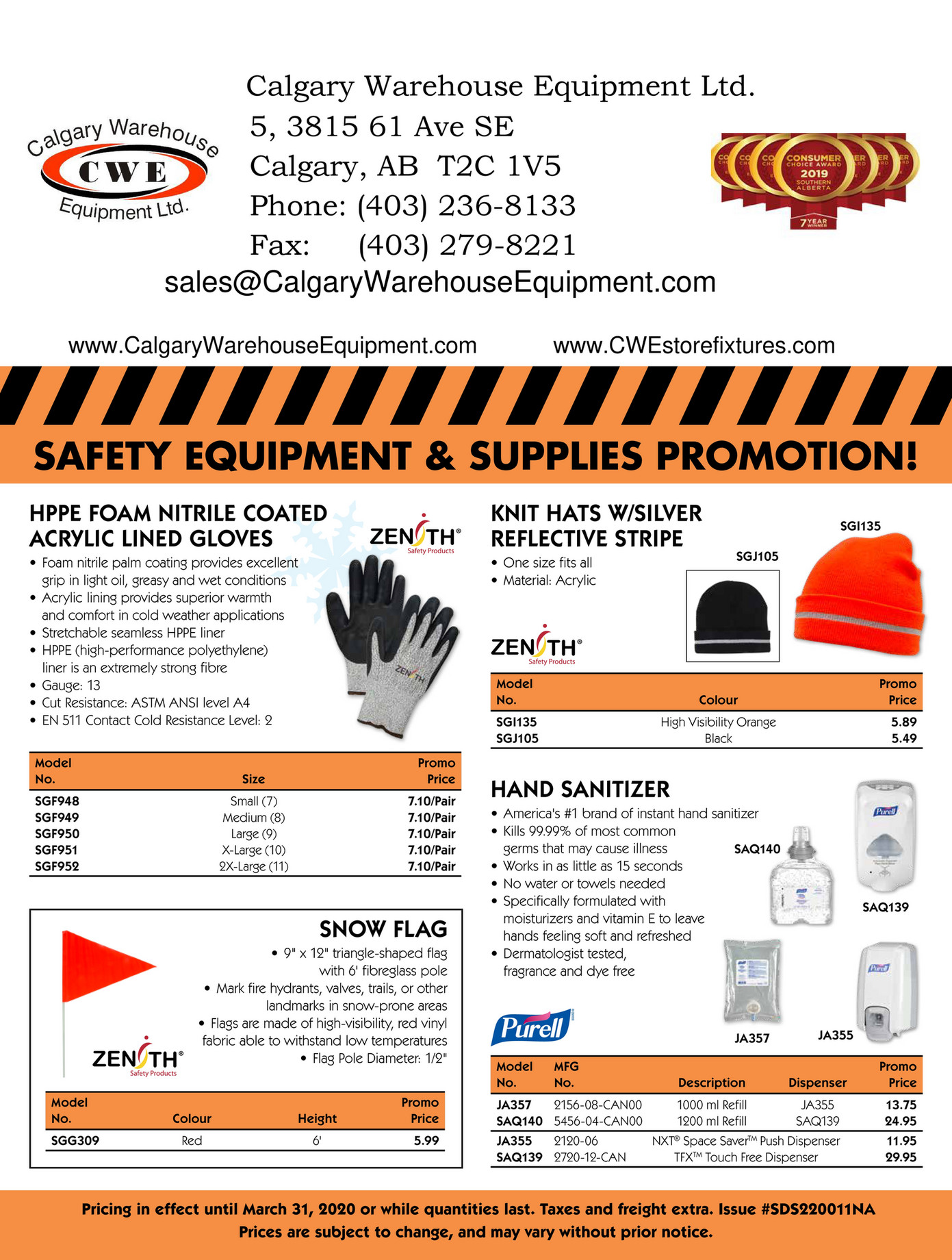 Calgary Warehouse Equipment Safety Flyer Jan Mar 31, 2020 Page 1 Created with