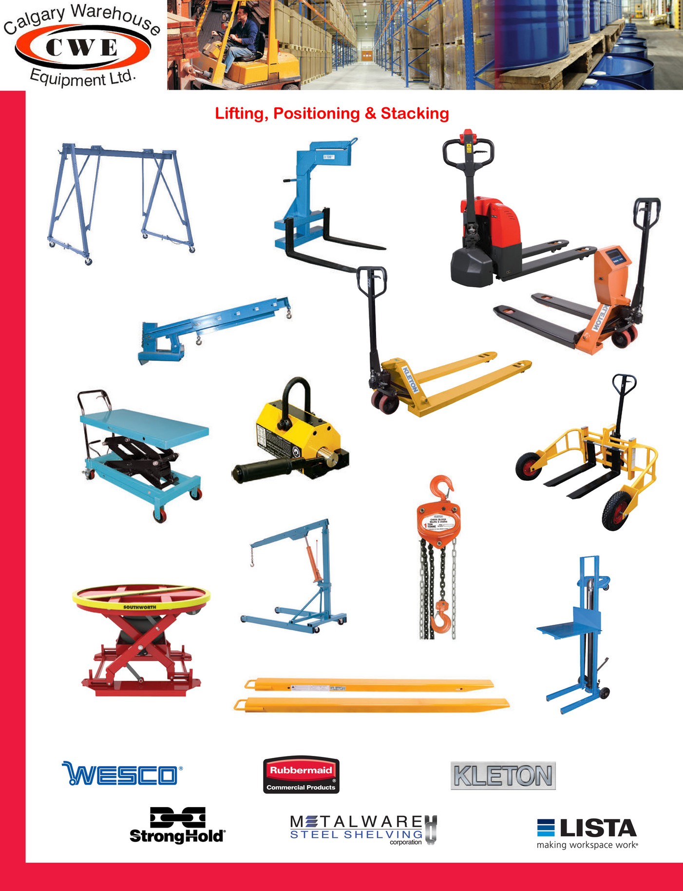 Calgary Warehouse Equipment CWE Lifting, Positioning & Stacking