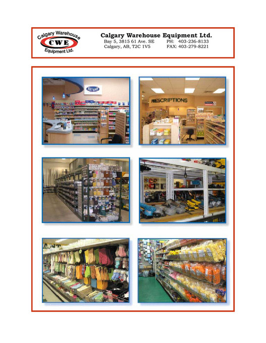 Calgary Warehouse Equipment CWE Gondola Shelving Page 23 Created with