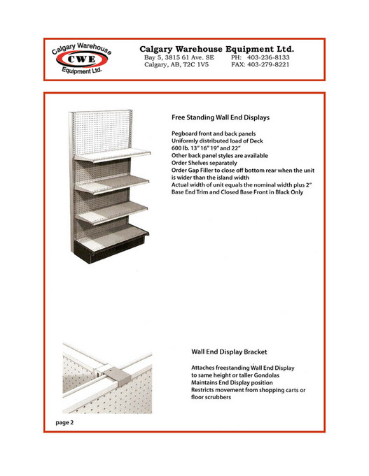 Calgary Warehouse Equipment CWE Gondola Shelving Page 45 Created