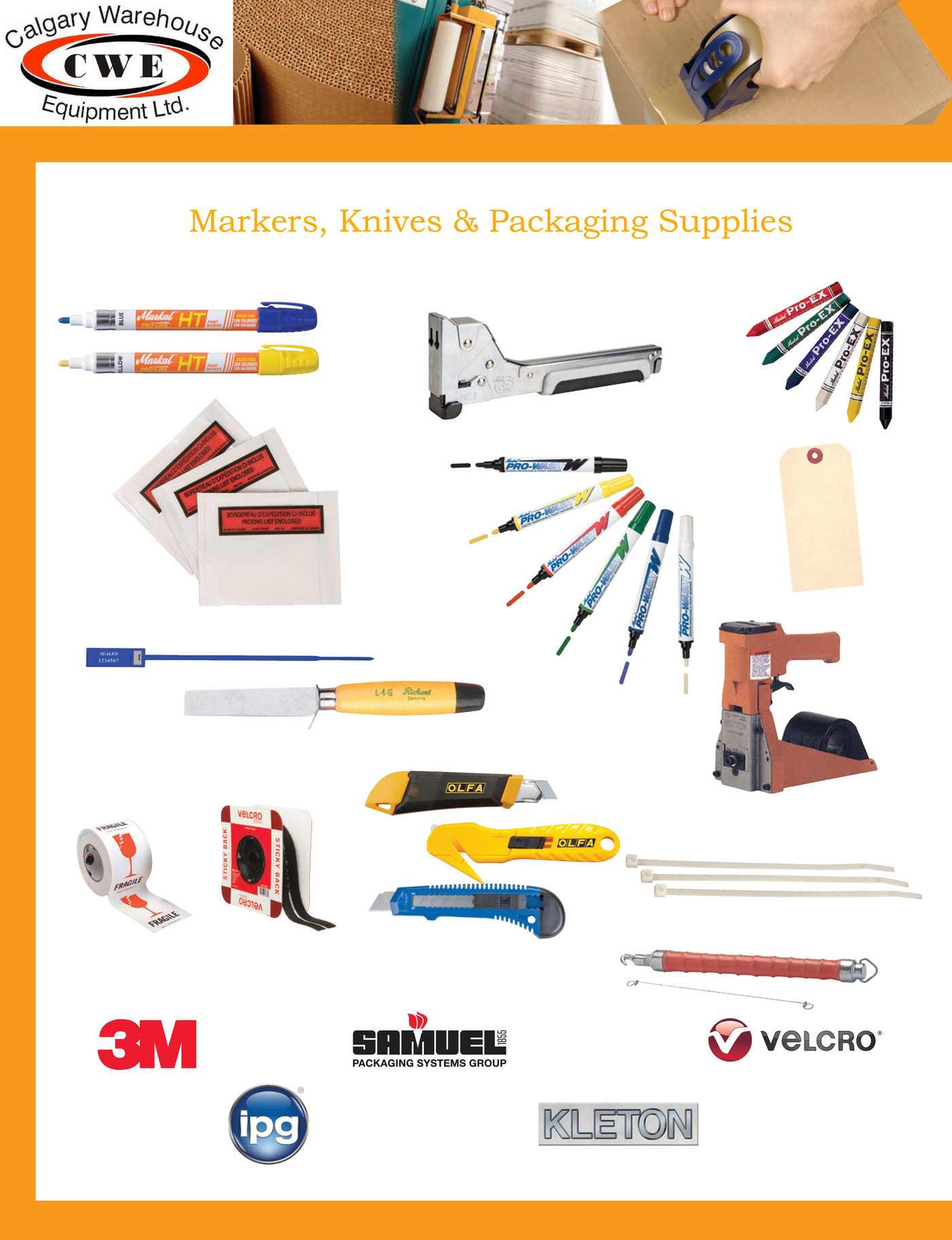 Calgary Warehouse Equipment Markers, Knives & Packaging Supplies
