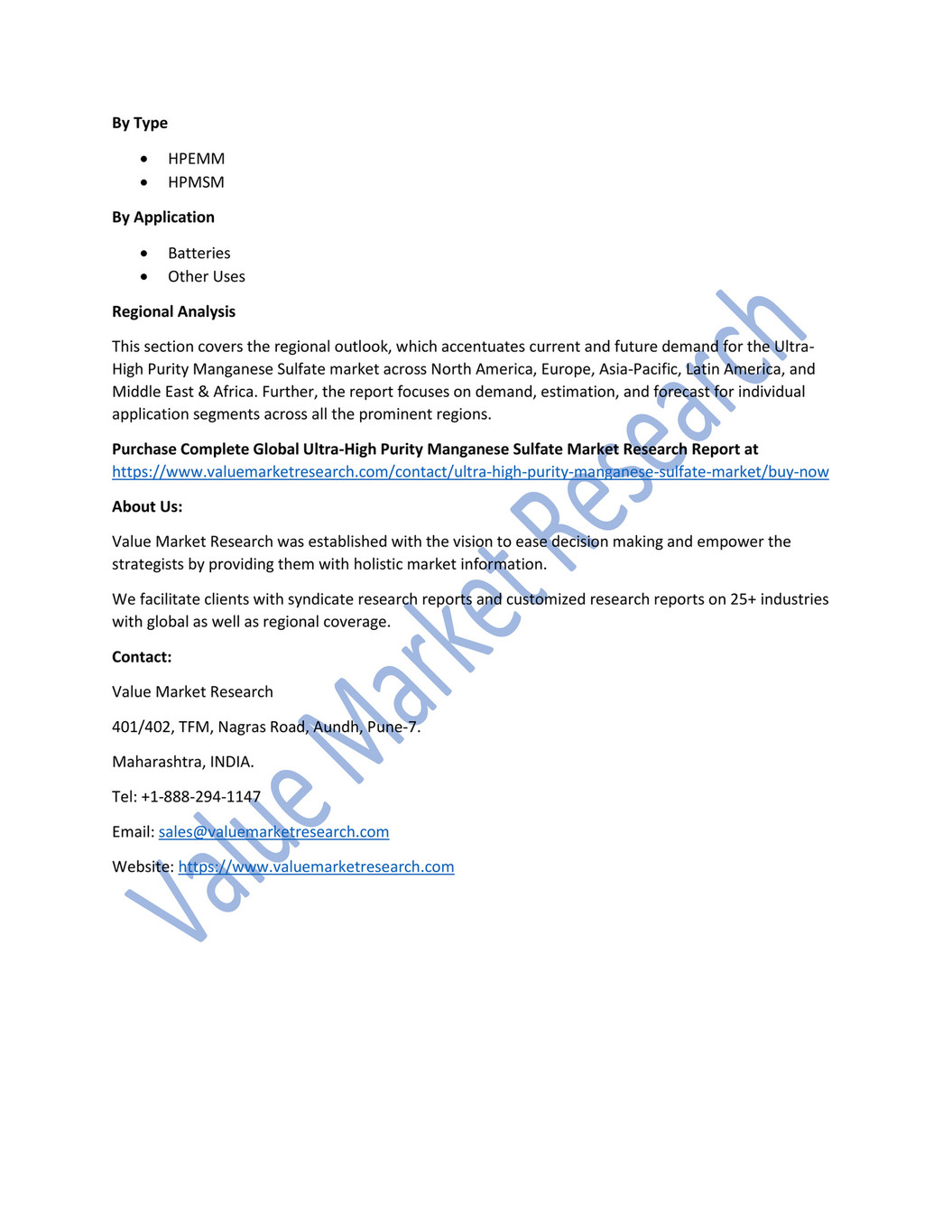 Ultra High Purity Manganese Sulfate Market Outlook And Forecast Up To 2027 Page 2