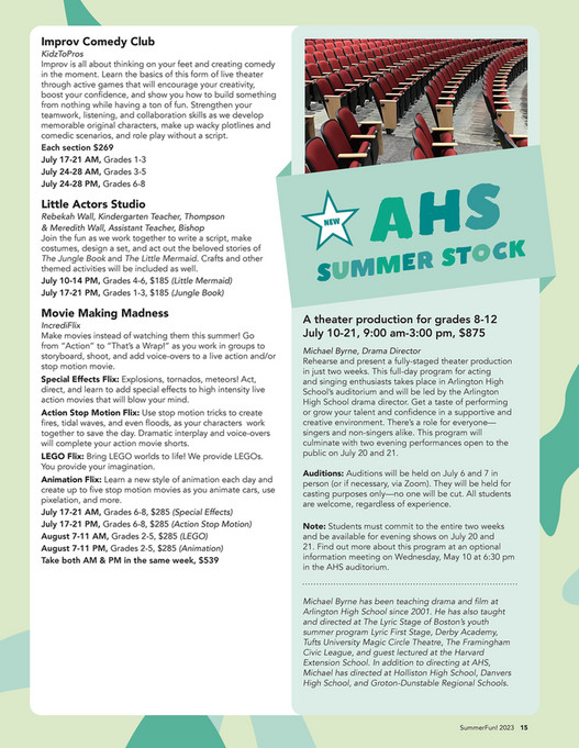Arlington Community Education SummerFun 2023 Catalog Page 1415